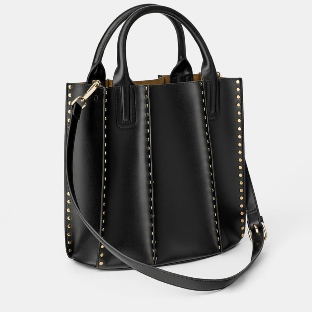 ZARA Bucket Bag with Gold Rivets